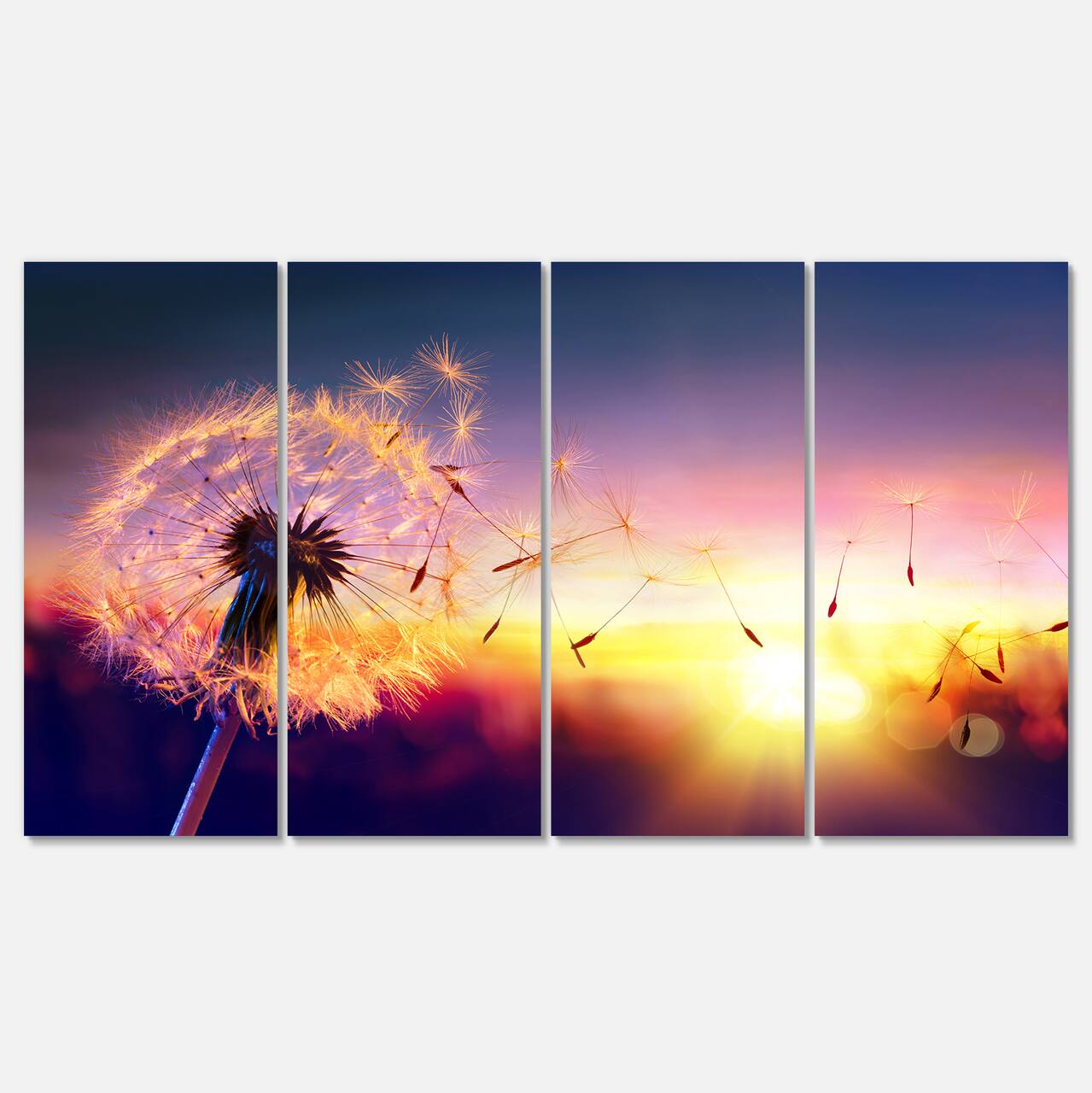 Designart - Dandelion at Sunset Freedom to Wish - Abstract Wall Art Canvas